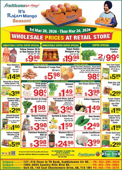 Fruiticana (Calgary) Flyer March 20 to 26