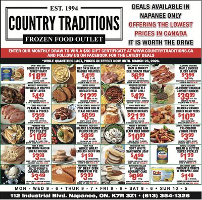 Country Traditions Flyer March 19 to 26