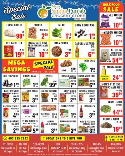 Sanjha Punjab Grocery Store Flyer March 20 to 26