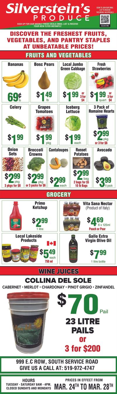 Silverstein's Produce Flyer March 24 to 28