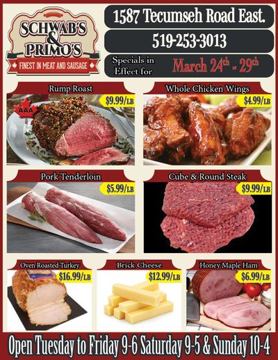 Schwab's & Primo's Flyer March 24 to 29
