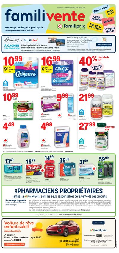 Familiprix Clinique Flyer March 26 to April 1