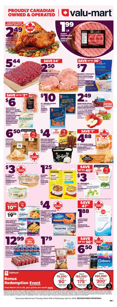Valu-mart Flyer March 26 to April 1