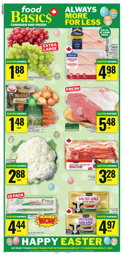 Food Basics Flyer March 26 to April 1