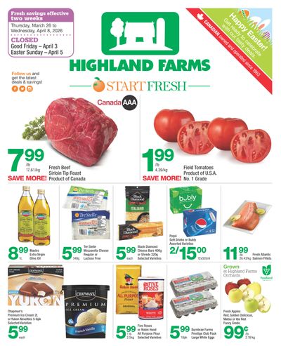 Highland Farms Flyer March 26 to April 8