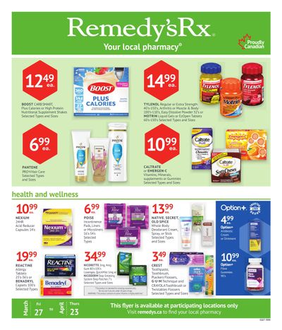 Remedy's RX Monthly Flyer March 27 to April 23