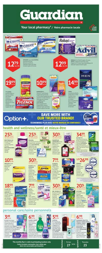 Guardian Pharmacy Monthly Flyer March 27 to April 23