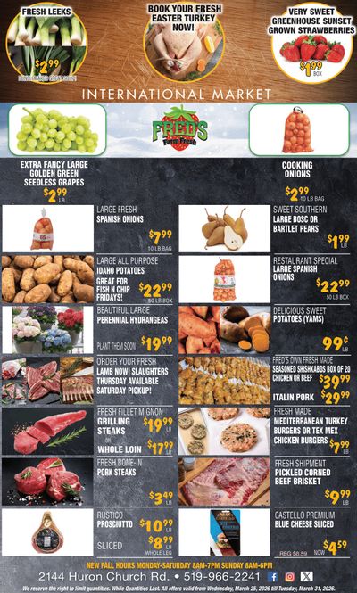 Fred's Farm Fresh Flyer March 25 to 31