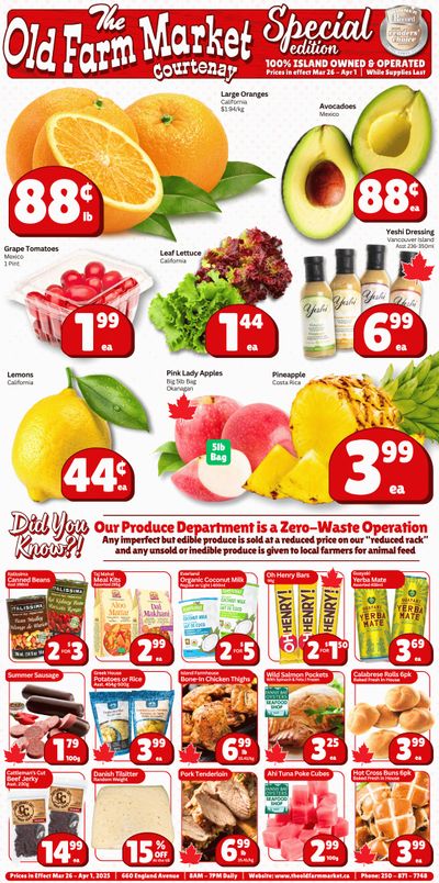 The Old Farm Market (Courtenay) Flyer March 26 to April 1
