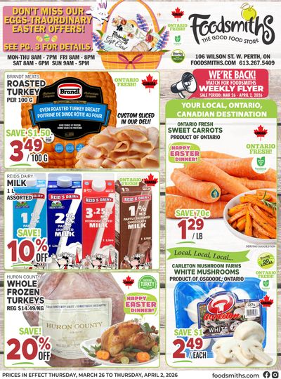 Foodsmiths Flyer March 26 to April 2