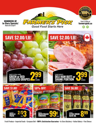Farmer's Pick Flyer March 26 to April 1