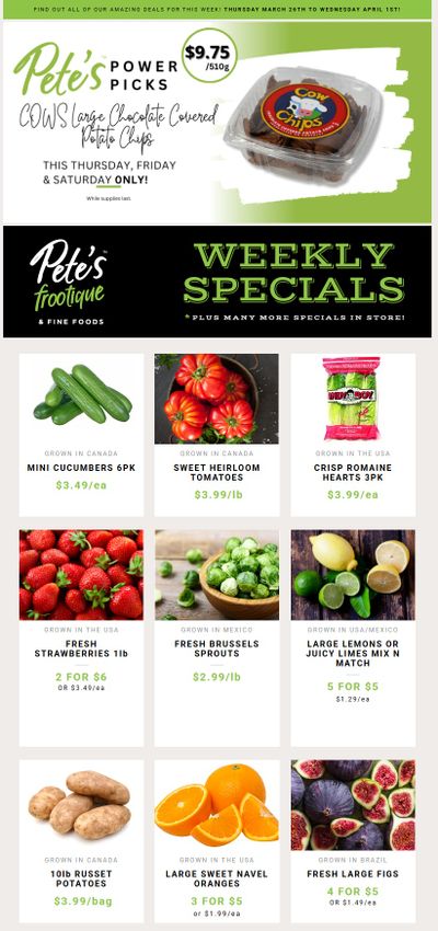 Pete's Fine Foods Flyer March 26 to April 1