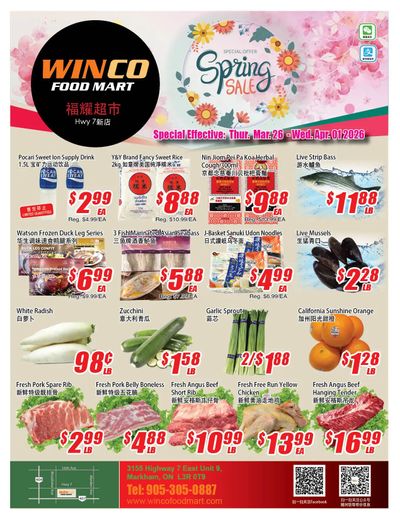 WinCo Food Mart (HWY 7) Flyer March 26 to April 1