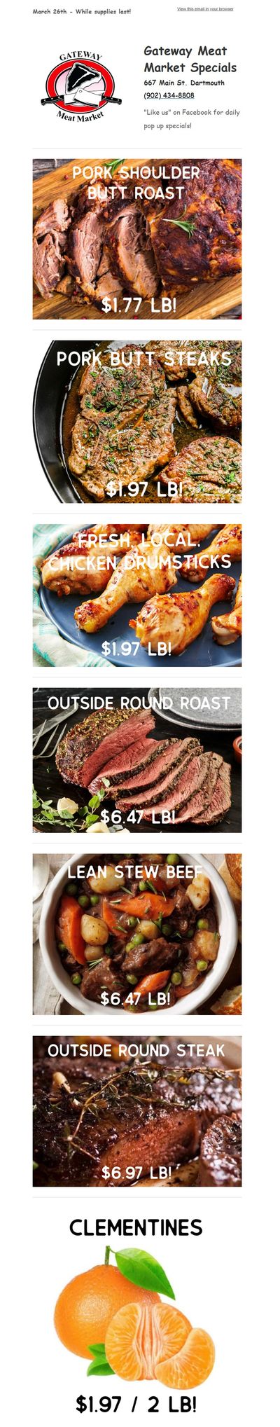 Gateway Meat Market Flyer March 26 to April 1