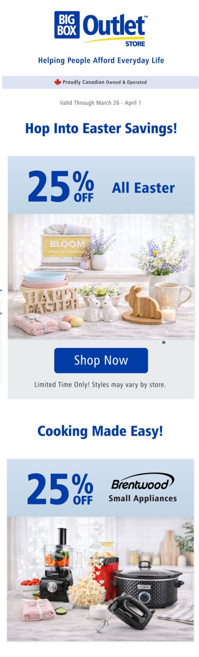 Big Box Outlet Store Flyer March 26 to April 1