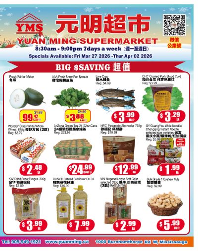 Yuan Ming Supermarket Flyer March 27 to April 2