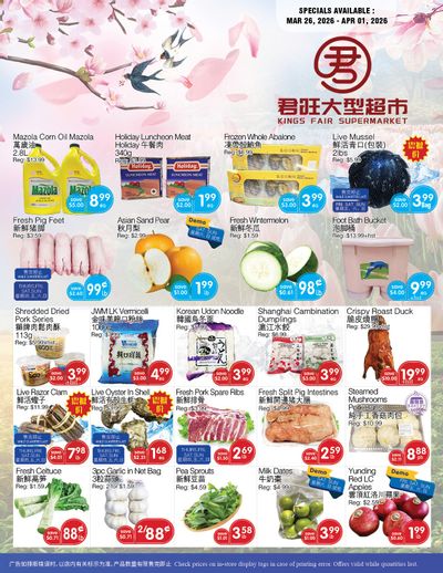 Kings Fair Supermarket Flyer March 26 to April 1