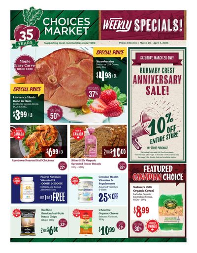 Choices Market Flyer March 26 to April 1