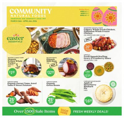 Community Natural Foods Flyer March 26 to April 6