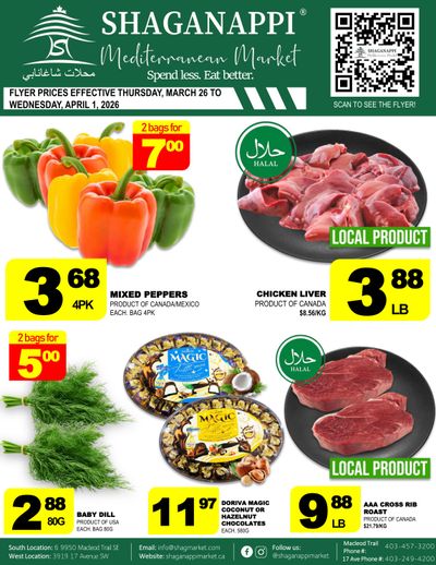 Shaganappi Mediterranean Market Flyer March 26 to April 1