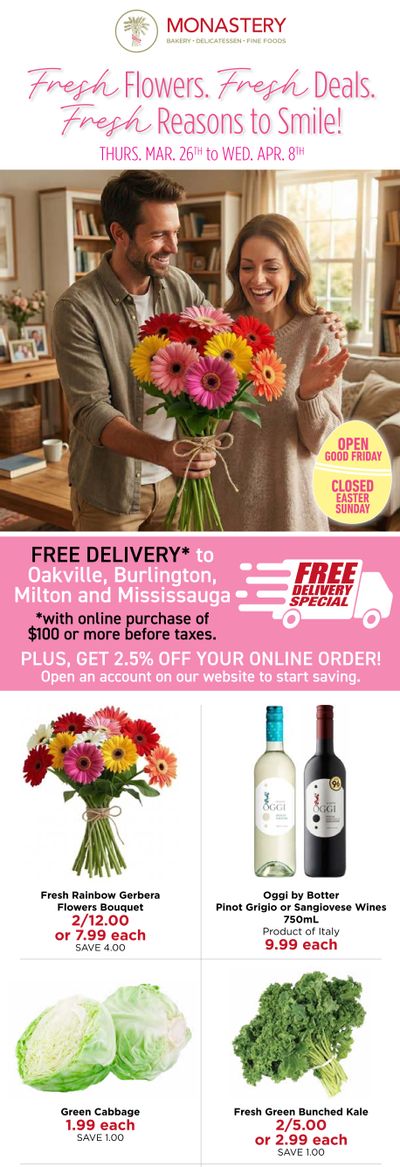 Monastery Bakery Flyer March 26 to April 8