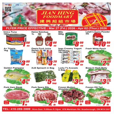 Jian Hing Foodmart (Scarborough) Flyer March 27 to April 2