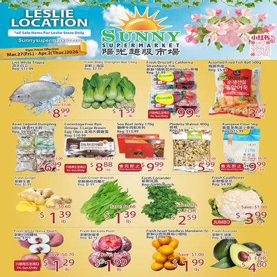 Sunny Supermarket (Leslie) Flyer March 27 to April 2