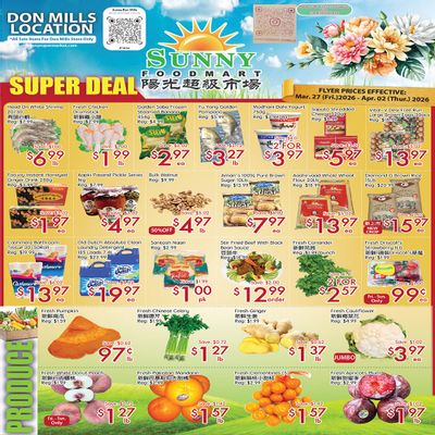 Sunny Foodmart (Don Mills) Flyer March 27 to April 2