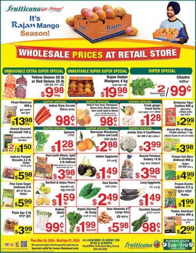 Fruiticana (Greater Vancouver) Flyer March 26 to April 1