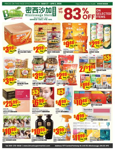 Btrust Supermarket (Mississauga) Flyer March 27 to April 2
