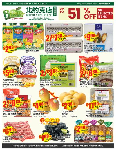 Btrust Supermarket (North York) Flyer March 27 to April 2