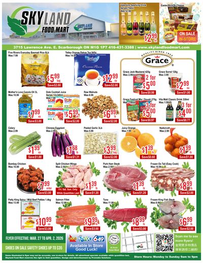 Skyland Food Mart Flyer March 27 to April 2