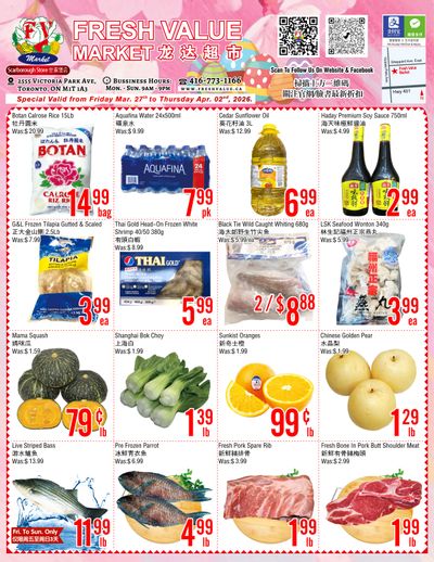 Fresh Value (Scarborough) Flyer March 27 to April 2
