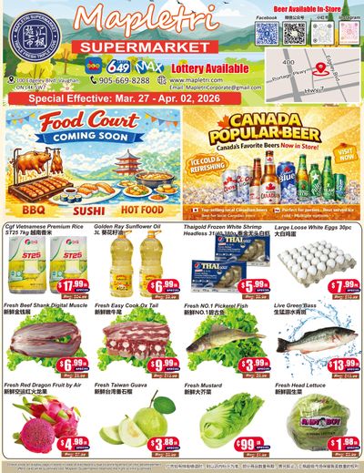 Mapletri Supermarket Flyer March 27 to April 2