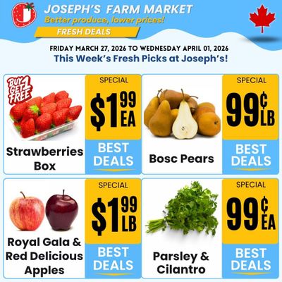 Joseph's Farm Market Flyer March 27 to April 1