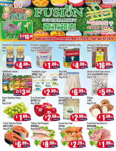 Fusion Supermarket (Scarborough) Flyer March 27 to April 2