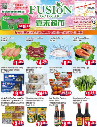 Fusion Supermarket (Unionville)  Flyer March 27 to April 2