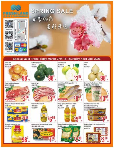 FreshLand Supermarket Flyer March 27 to April 2