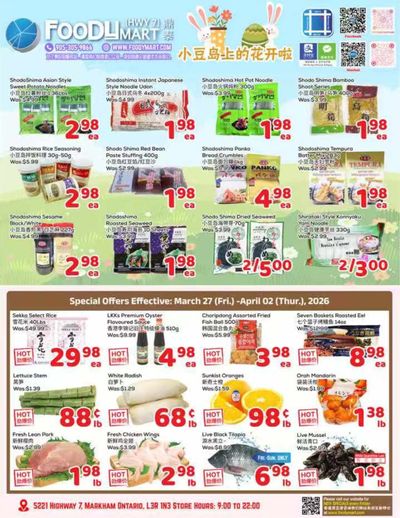 FoodyMart (HWY7) Flyer March 27 to April 2