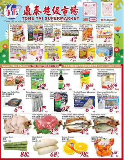 Tone Tai Supermarket Flyer March 27 to April 2