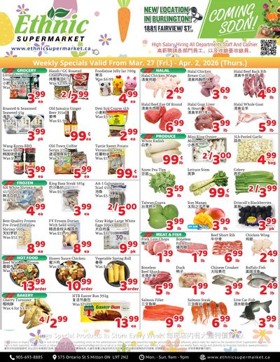 Ethnic Supermarket (Milton) Flyer March 27 to April 2