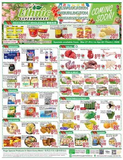 Ethnic Supermarket (Guelph) Flyer March 27 to April 2