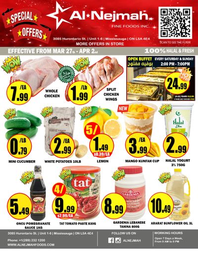 Alnejmah Fine Foods Inc. Flyer March 27 to April 2