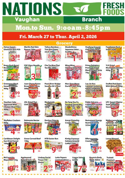 Nations Fresh Foods (Vaughan) Flyer March 27 to April 2
