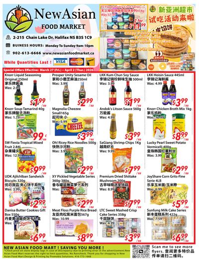 New Asian Food Market Flyer March 27 to April 2