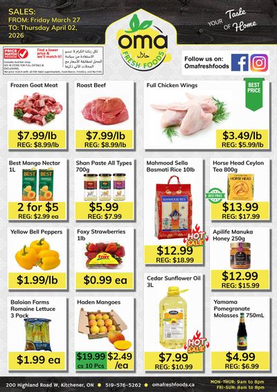 Oma Fresh Foods Flyer March 27 to April 2
