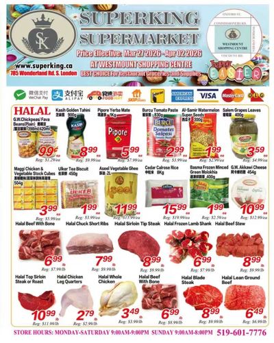 Superking Supermarket (London) Flyer March 27 to April 2