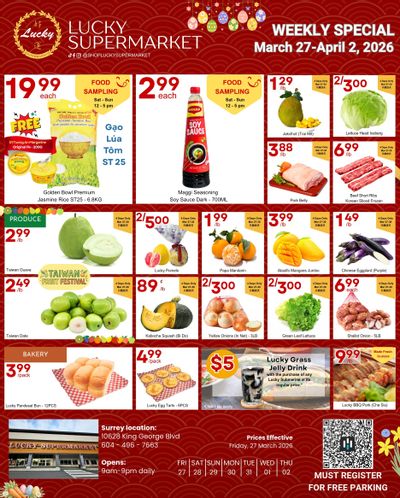 Lucky Supermarket (Surrey) Flyer March 27 to April 2