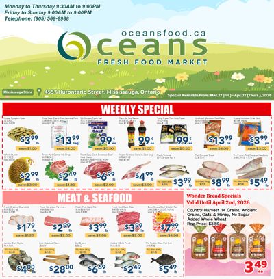 Oceans Fresh Food Market (Mississauga) Flyer March 27 to April 2
