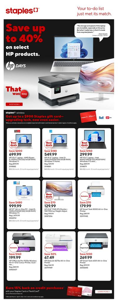 Staples Flyer March 27 to April 2